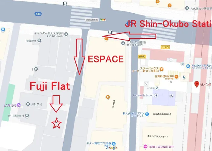Fuji Flat 新大久保駅から徒歩20秒 新宿駅も徒歩15分 有名レストラン多数 歌舞伎町も歩いて行けます