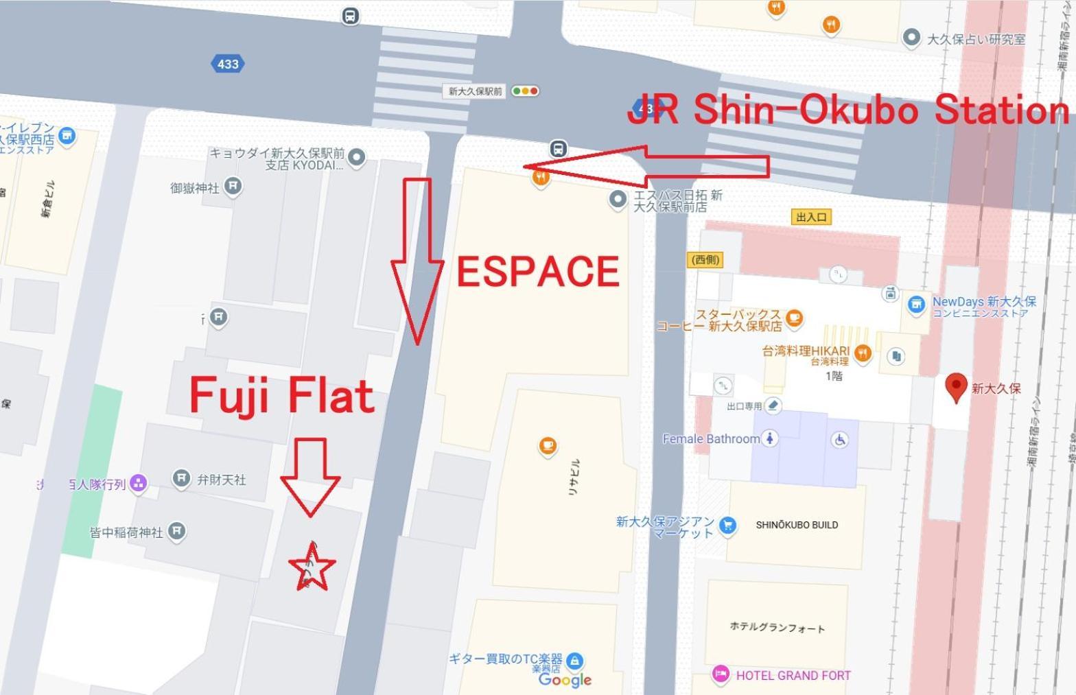 Fuji Flat 新大久保駅から徒歩20秒 新宿駅も徒歩15分 有名レストラン多数 歌舞伎町も歩いて行けます * Tōkyō